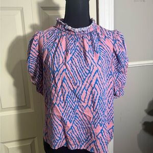 THML Pink and Blue Patterned Blouse